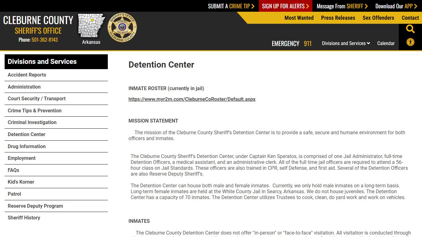 Detention Center | Cleburne County Sheriff AR