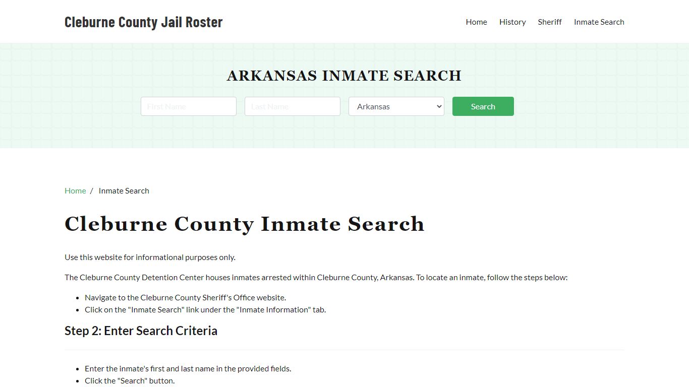 Cleburne County, AR Detainee Lookup